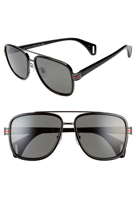 gucci 58mm men's sunglasses|Gucci rimless sunglasses men's.